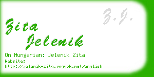 zita jelenik business card